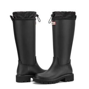 New Hunter Carson Lug Sole Rain Boot Black Sz 9